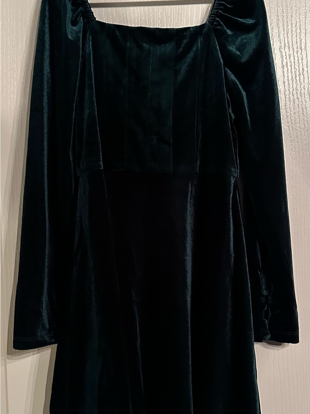 GB girls Deep Green Velvet Long Sleeve Dress